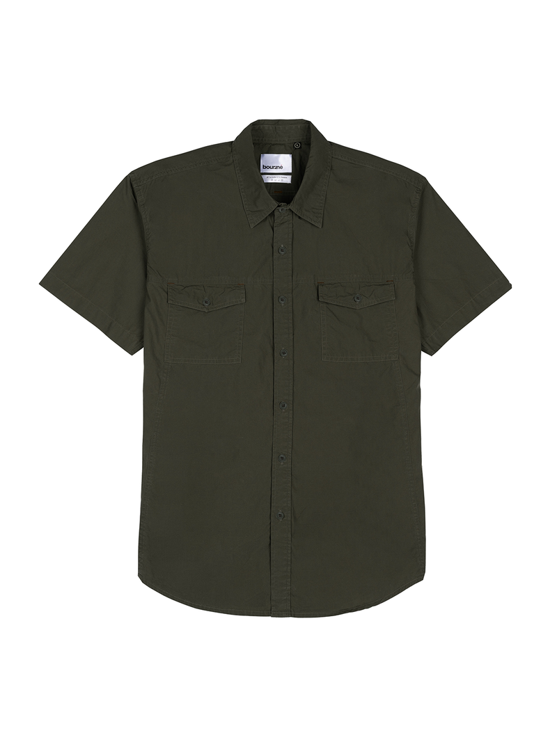 Olive Stretch Utility Shirt