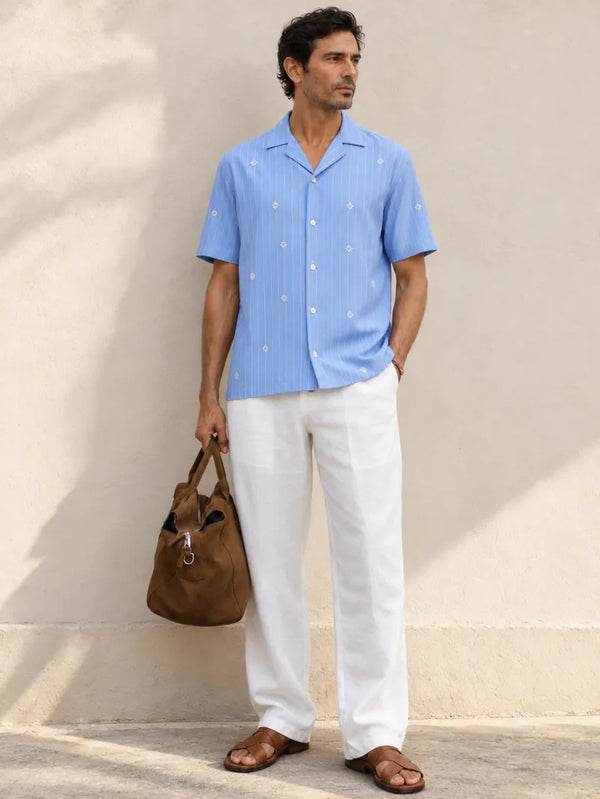 Artisan Block Print  Cotton Shirt - Blue