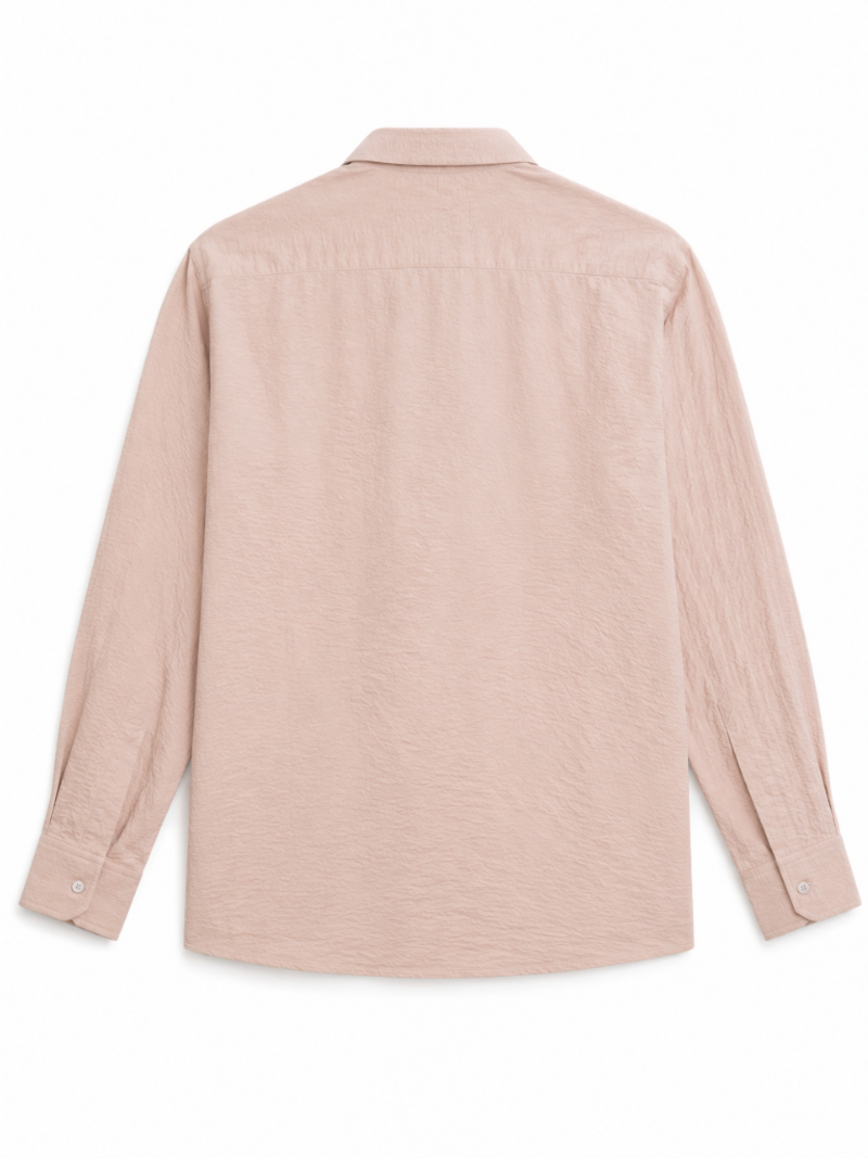 Viscose Nylon Cuff Collar Kurta - Creme