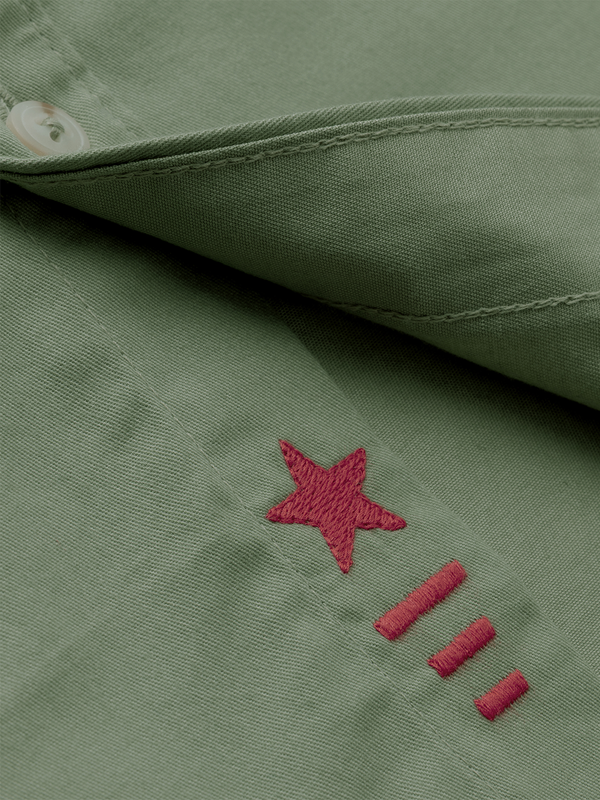 Sage Green Peach Cotton Shirt