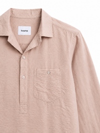 Viscose Nylon Cuff Collar Kurta - Creme