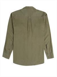 Cotton Lyocell Utility Shirt - Mud Green