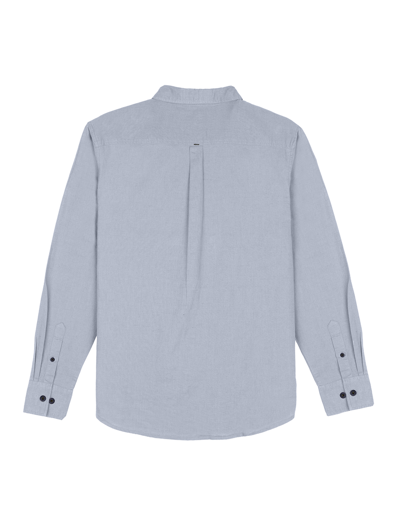 Slate Blue Linen Blend Shirt