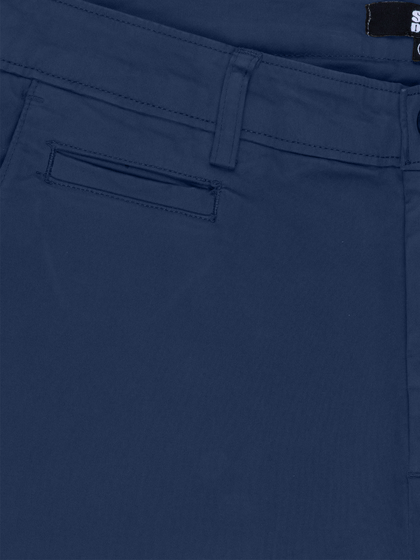 Blue Cotton Stretch Chinos