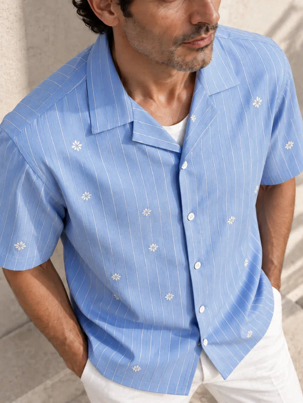 Artisan Block Print  Cotton Shirt - Blue