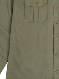 Cotton Lyocell Utility Shirt - Mud Green