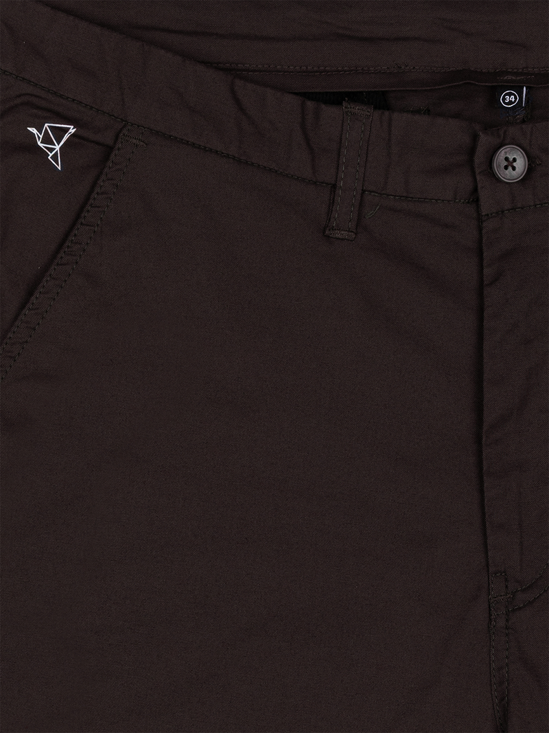 Coffee Brown Stretch Shorts