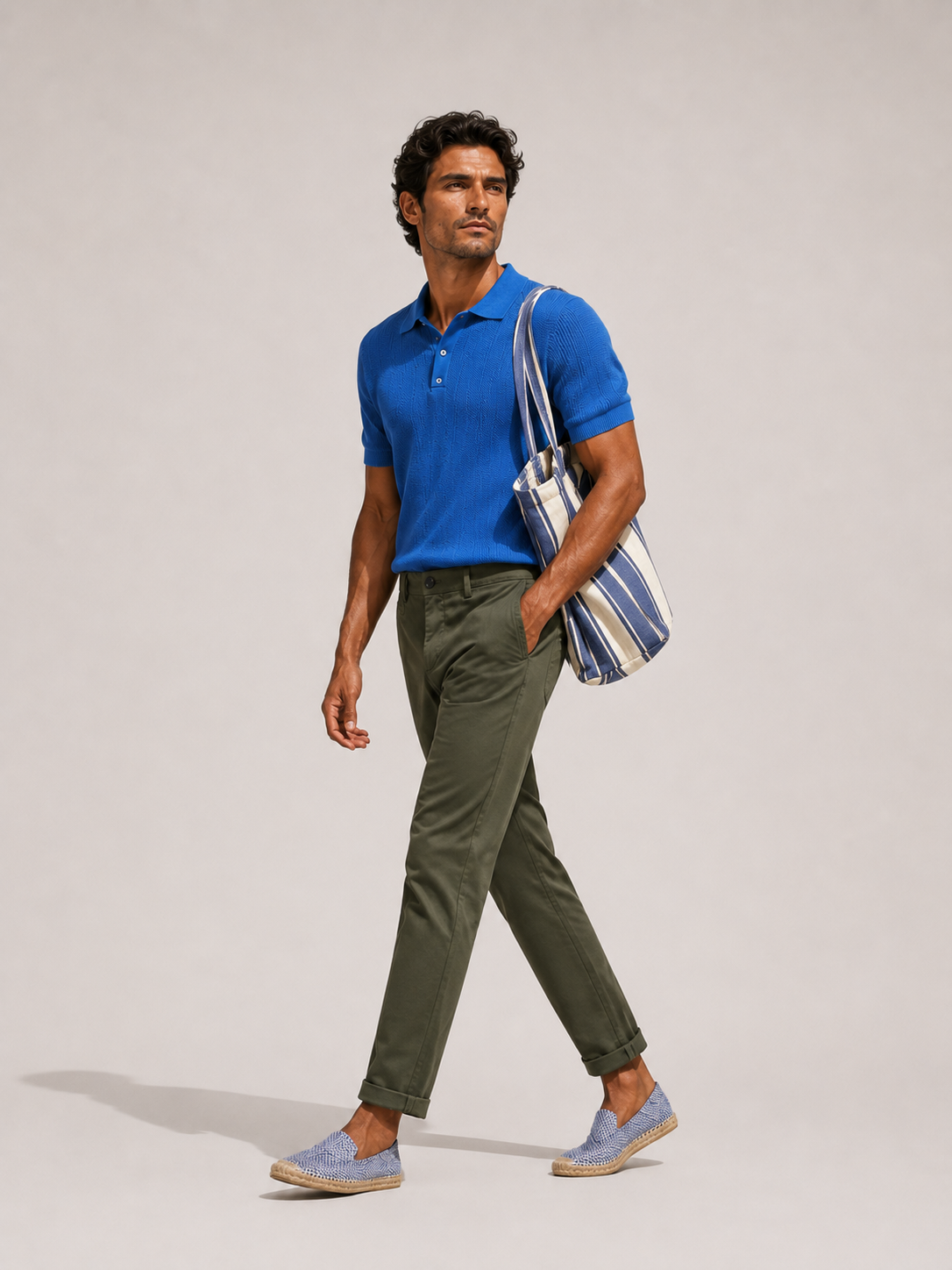 Olive Cotton Stretch Chinos