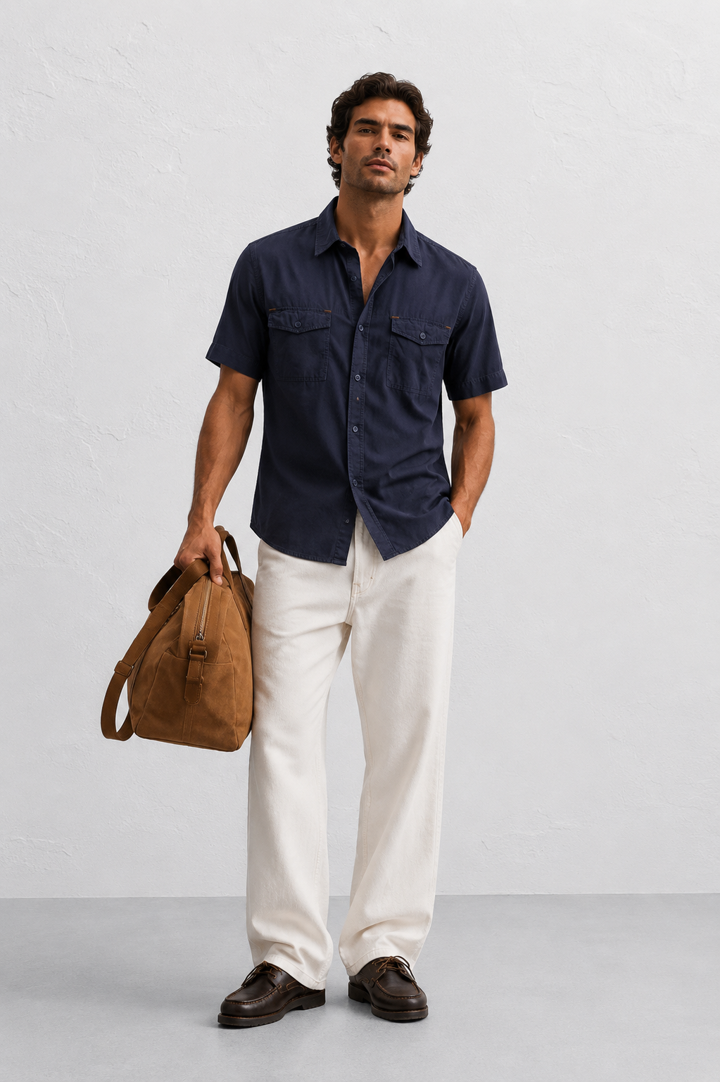 Slate Blue Stretch Utility Shirt