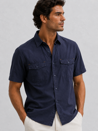 Slate Blue Stretch Utility Shirt
