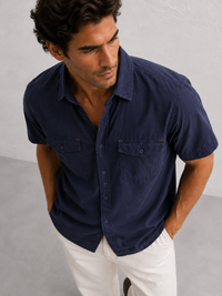 Slate Blue Stretch Utility Shirt