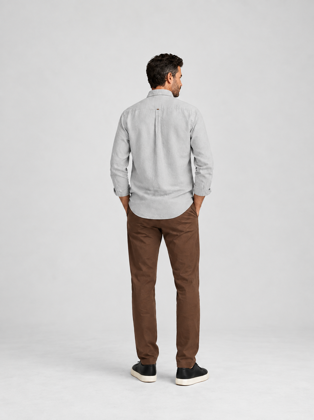Slate Blue Linen Blend Shirt