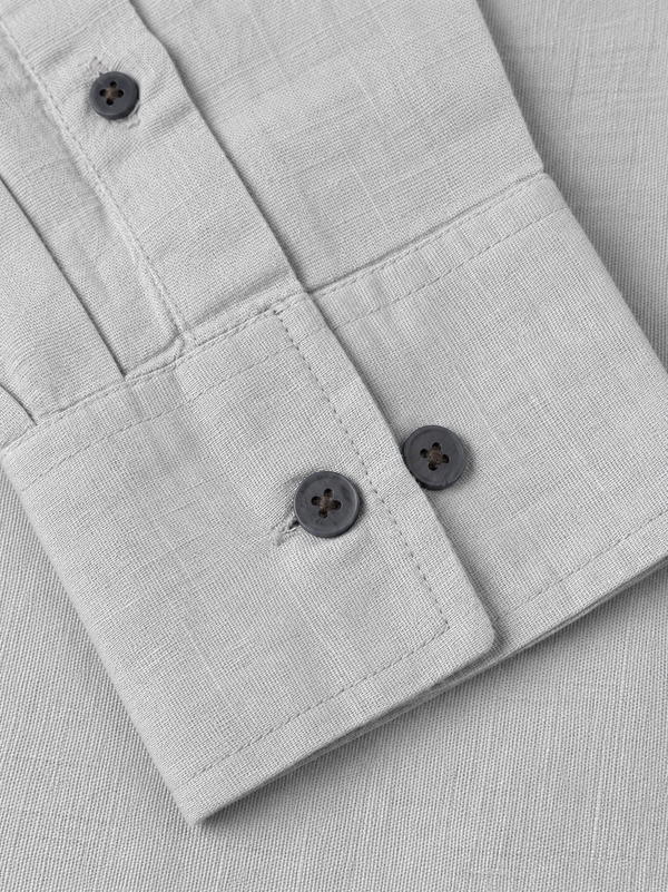 Slate Blue Linen Blend Shirt
