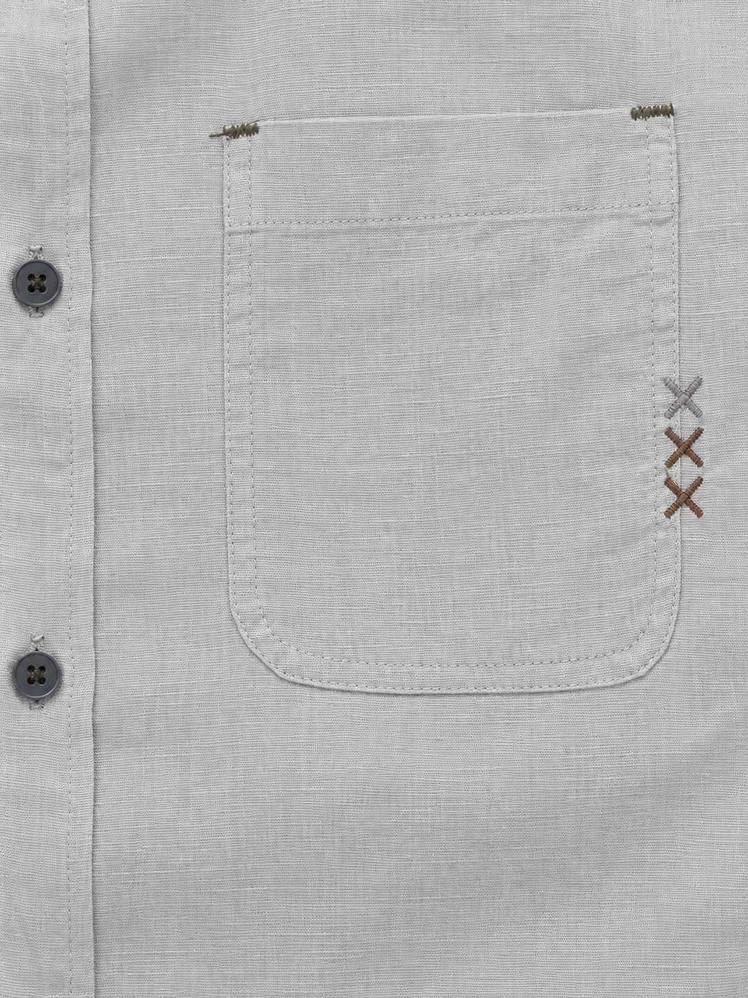 Slate Blue Linen Blend Shirt