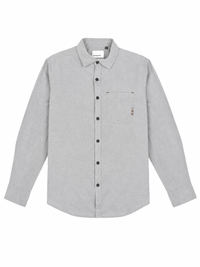 Slate Blue Linen Blend Shirt