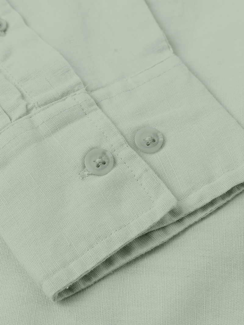 Dusty Green Linen Blend Shirt