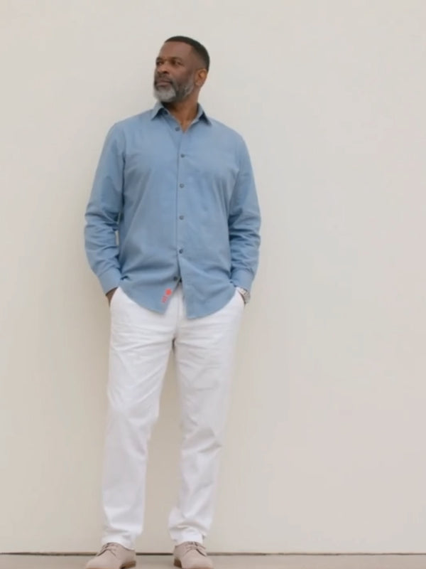 Fusion Blue Peach Cotton Shirt