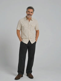 Beige Stretch Utility Shirt