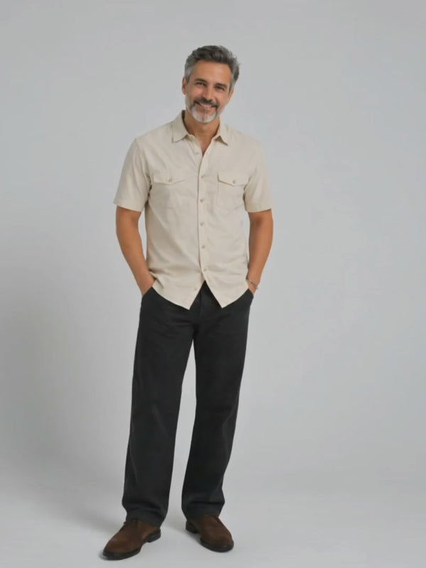 Beige Stretch Utility Shirt